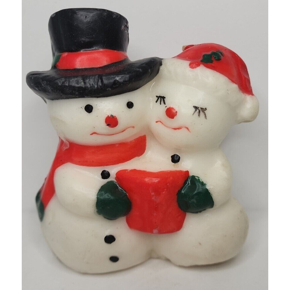 Vintage Snowman Carolers Candle 4.5" SKU H147